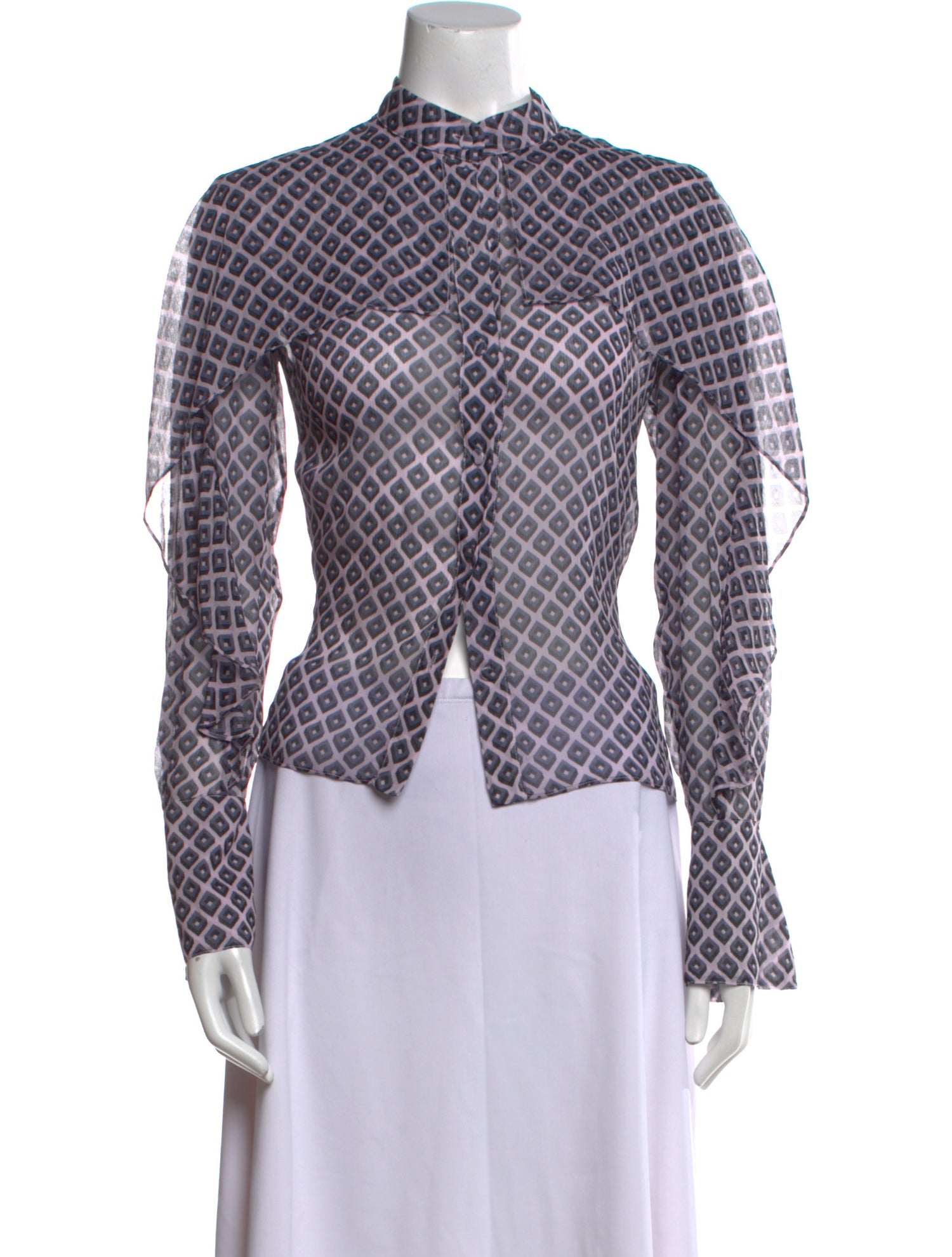 Diane von Furstenberg Silk Printed Button-Up Top